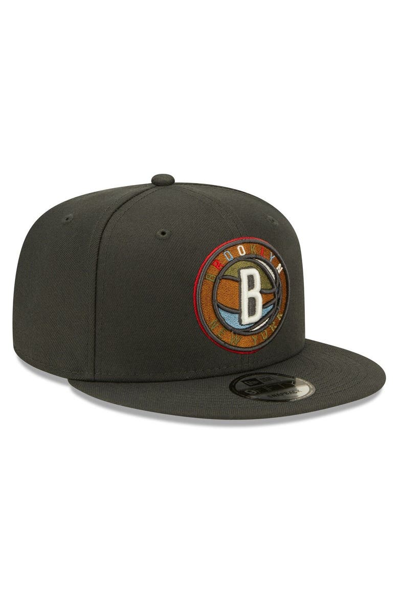 Men's New Era Charcoal Brooklyn Nets Color Pack Multi 9FIFTY Snapback Hat, Alternate, color, Charcoal