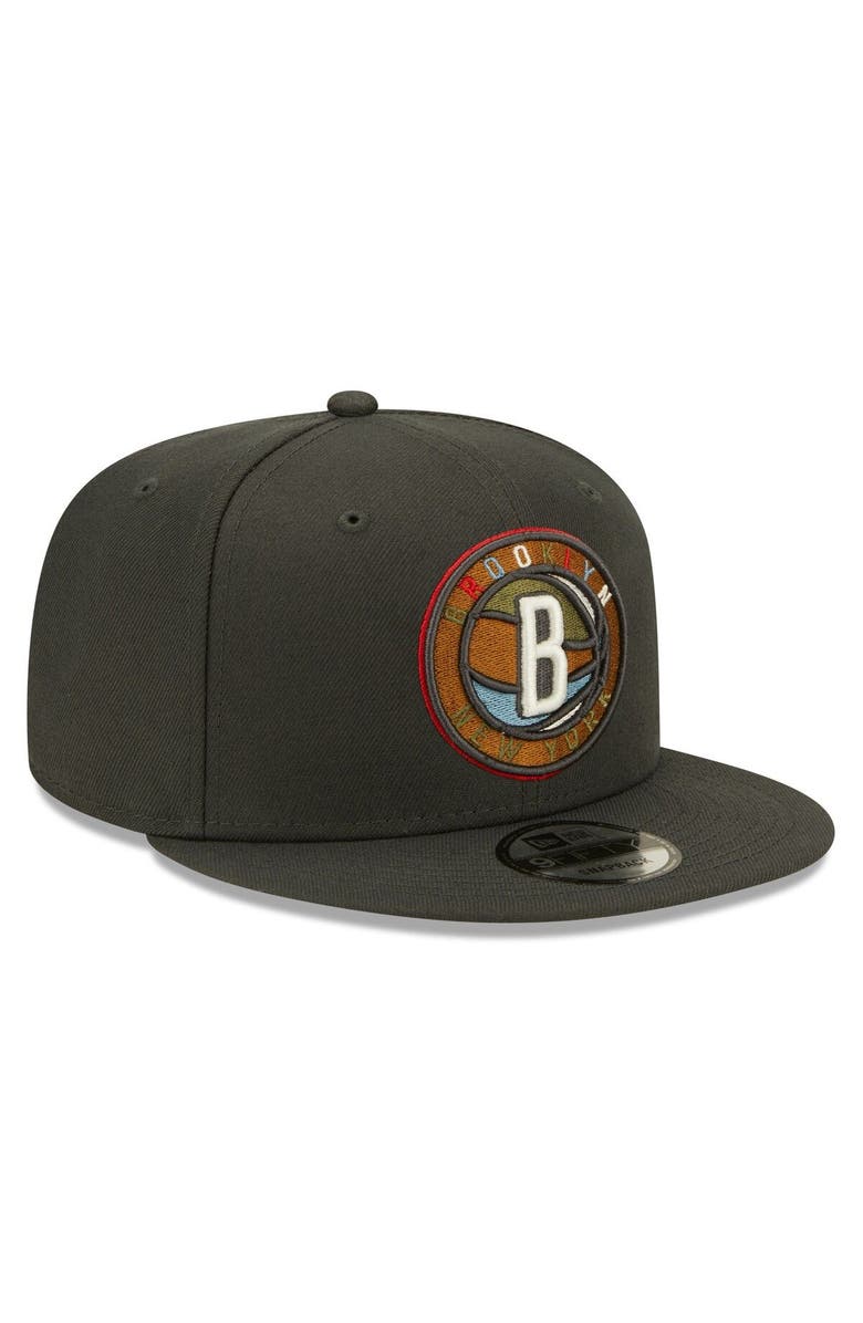 New Era Men's New Era Charcoal Brooklyn Nets Color Pack Multi 9FIFTY Snapback Hat, Alternate, color, 