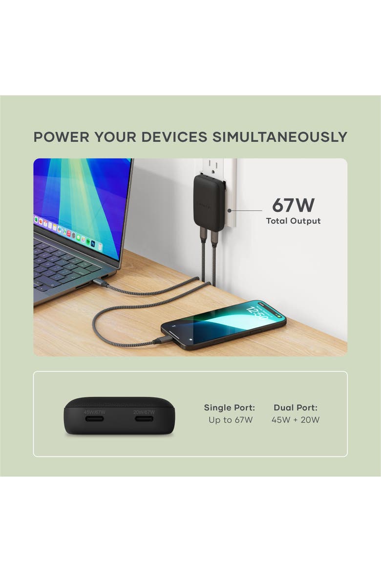 OntheGo 67W Slim Wall Charger, Alternate, color, Black