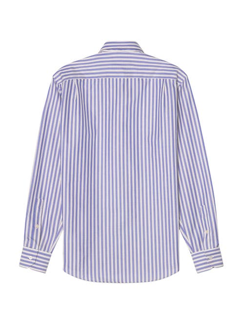 Robert Talbott Reynolds Contemporary Multi Stripe Twill Shirt In Blue
