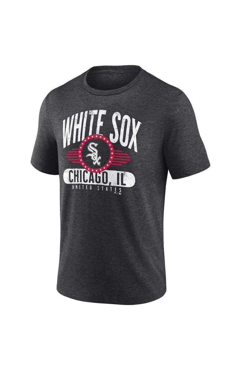 FANATICS Men's Fanatics Branded Heathered Charcoal Chicago White Sox Badge of Honor Tri-Blend T-Shirt, Alternate, color,