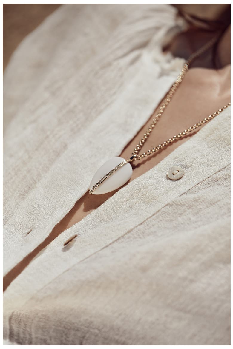XL Diamond Pebble Pendant, Alternate, color, WHITE JASPER