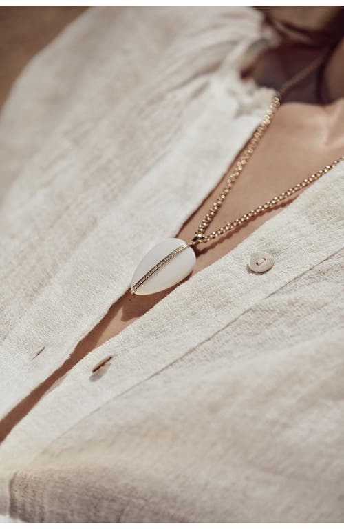 By Pariah Xl Diamond Pebble Pendant In White Jasper