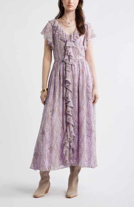 Ruffle V-Neck Maxi Dress