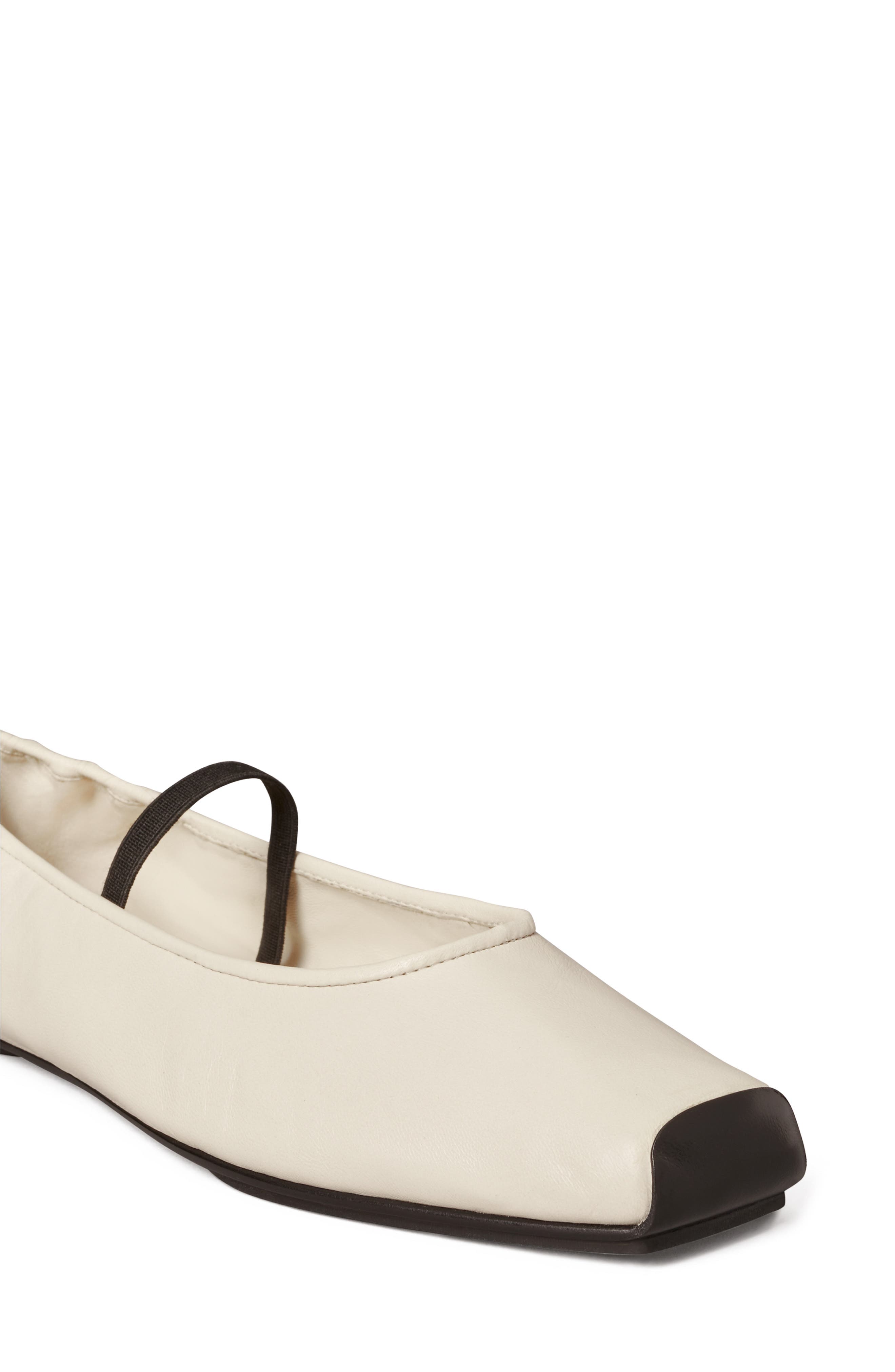 Runway Ballet Flat, Alternate, color, NEW IVORY / PERFECT BLACK