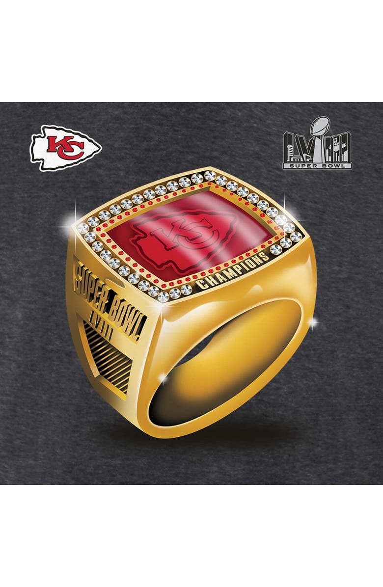 FANATICS Men's Fanatics Branded Heather Charcoal Kansas City Chiefs Super Bowl LVIII Champions Ring Big & Tall T-Shirt, Alternate, color,