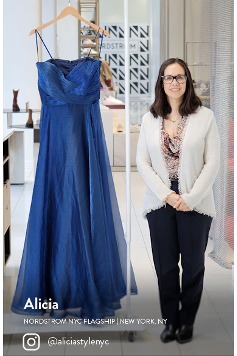 Strapless Chiffon Dress with Criss Cross Bodice Detail video
