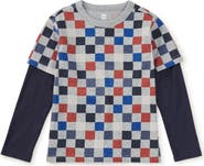 Tea Collection Printed Layered Sleeve Tee