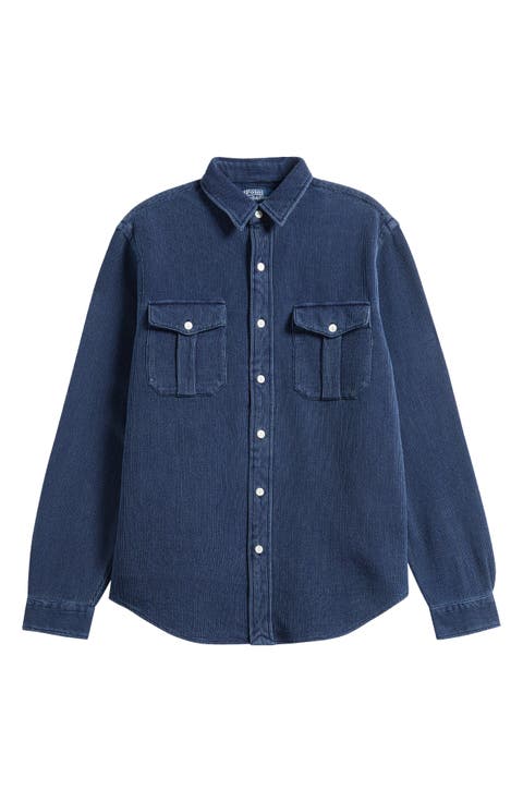 Classic Fit Button-Up Linen Work Shirt