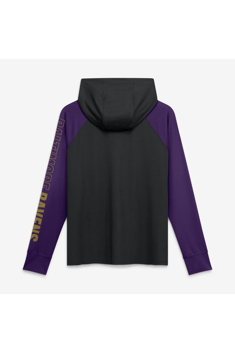 Women's Fanatics Black/Purple Baltimore Ravens Cornerback Blitz​ Raglan Full-Zip Hoodie, Alternate, color, Black