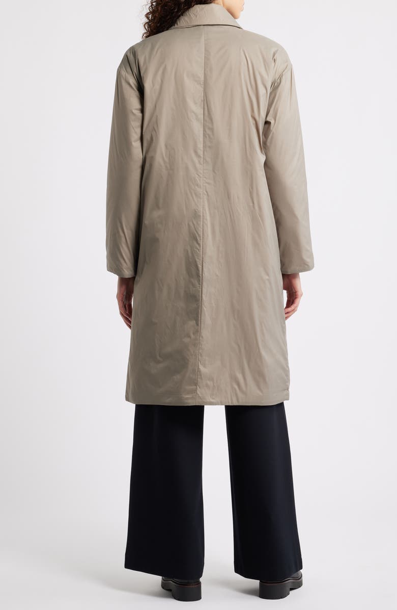 Eileen Fisher High Collar Padded Longline Coat, Alternate, color, Reed