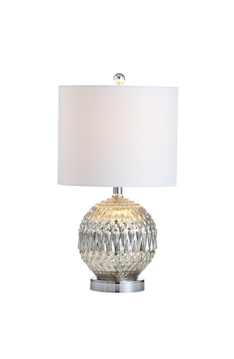 JONATHAN Y Krister Glass/Metal LED Table Lamp, Main, color, Silver