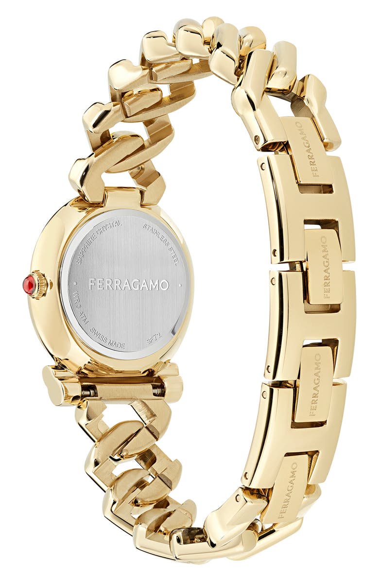 FERRAGAMO Gancini Twisted Bracelet Watch, 28mm, Alternate, color, Tiger's Eye