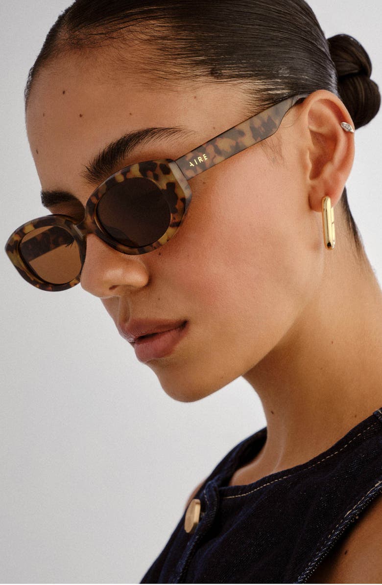 AIRE Affinity 52mm Oval Sunglasses, Alternate, color, Mottled Tort / Brown Mono