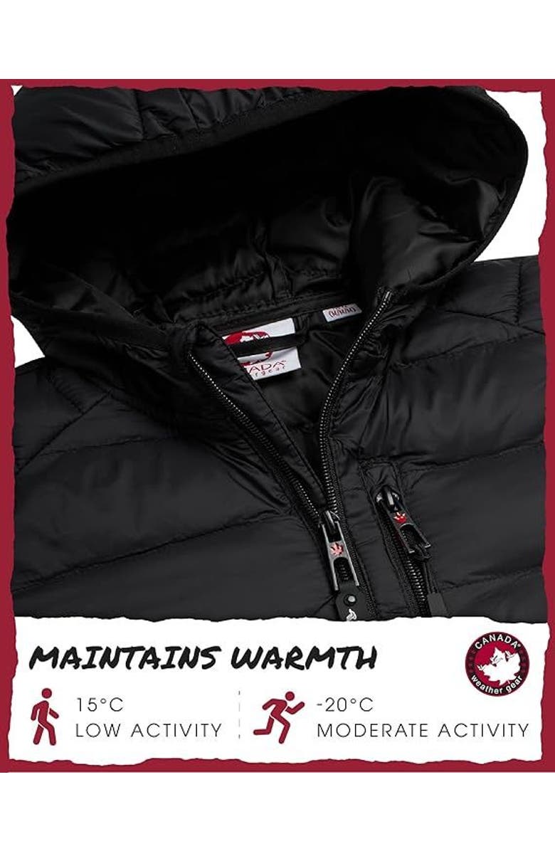 CANADA WEATHER GEAR Boys' Lightweight Packable Puffer Jacket, Alternate, color, Black/Black Patch