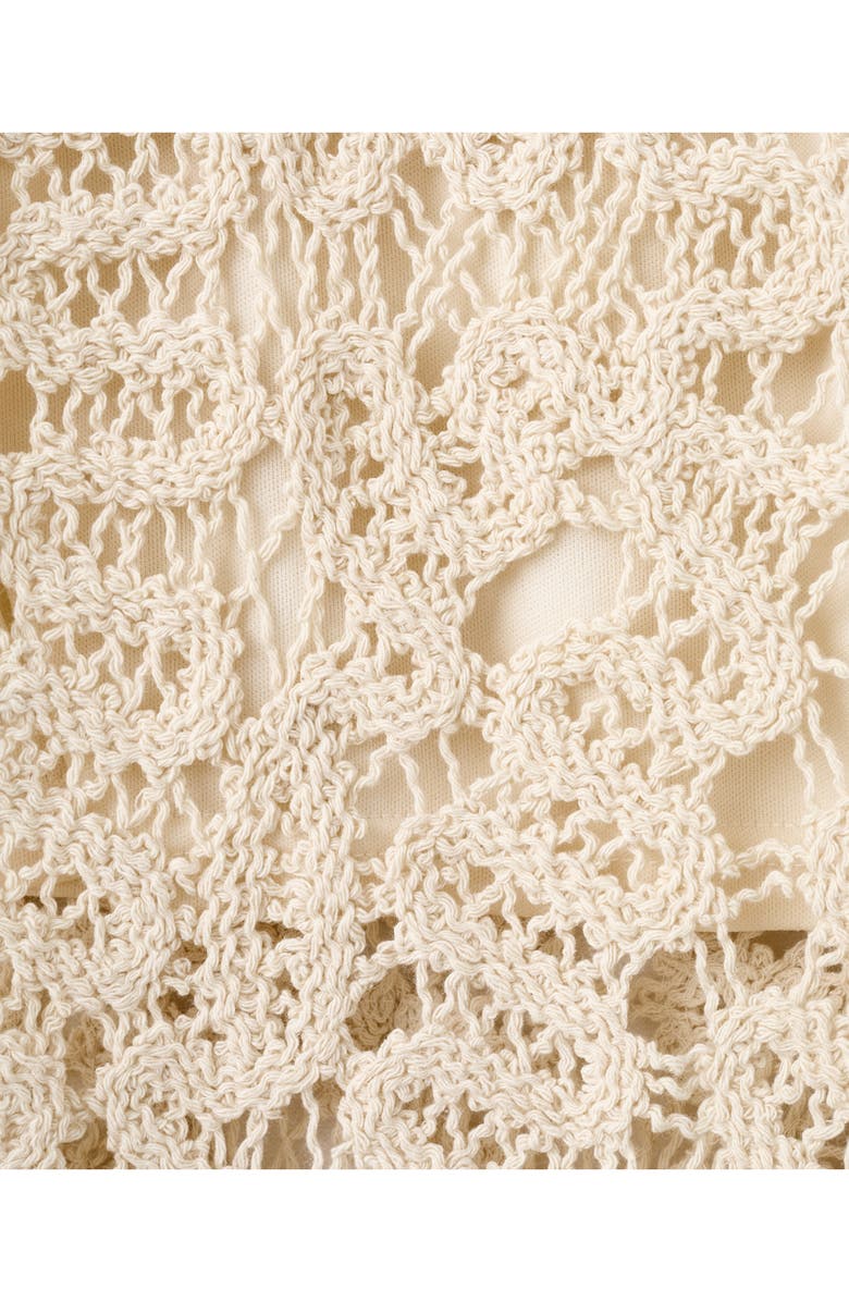 MANGO Chunky Stitch Cotton Blend Skirt, Alternate, color, Sand