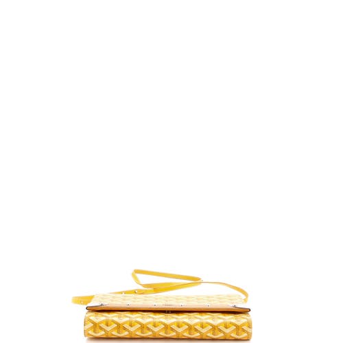 Pre-owned Goyard  Goyard Monte Carlo Clutch With Strap Coated Canvas Pm In Yellow