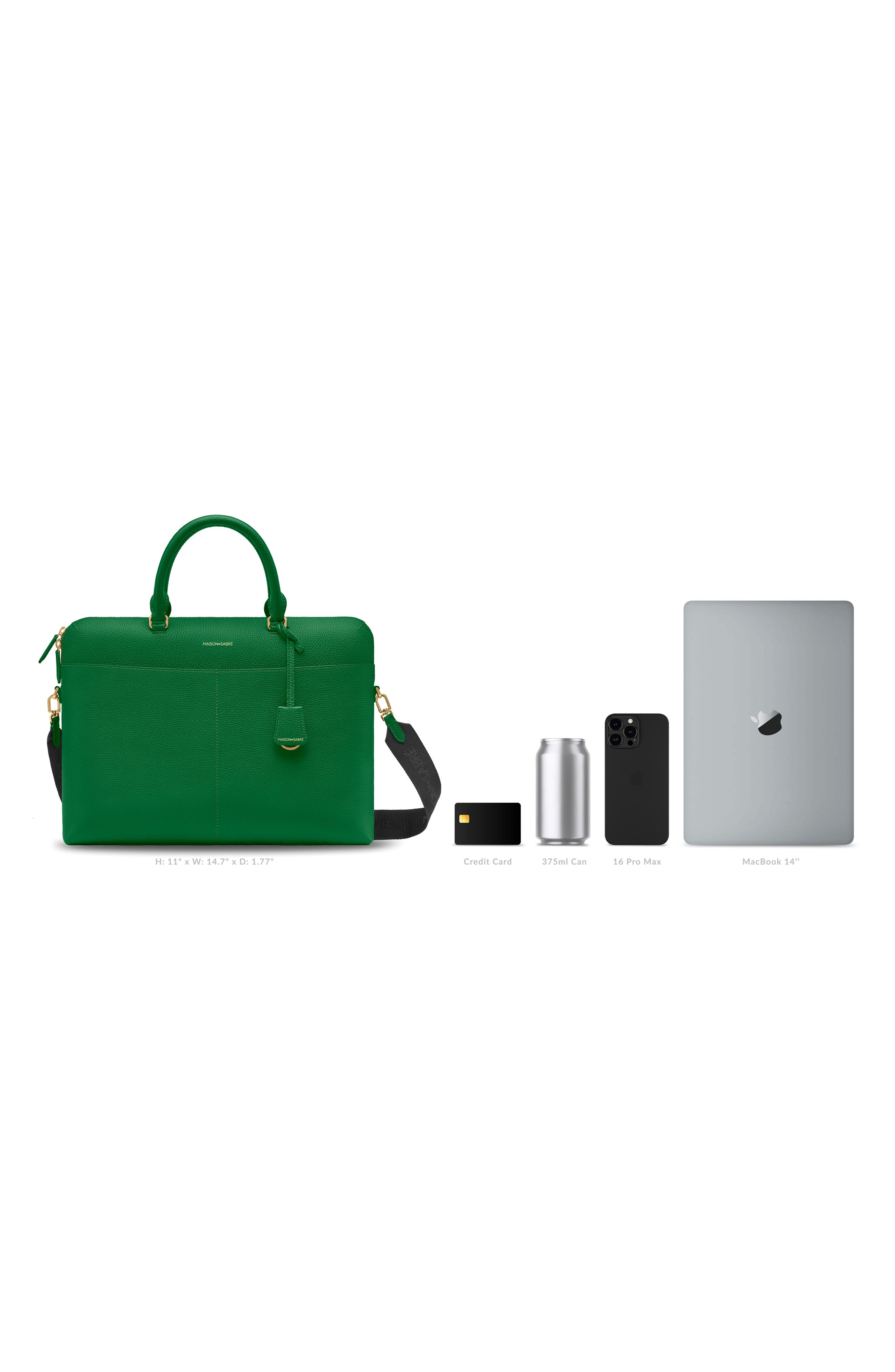 Leather Laptop Bag, Alternate, color, Emerald Green