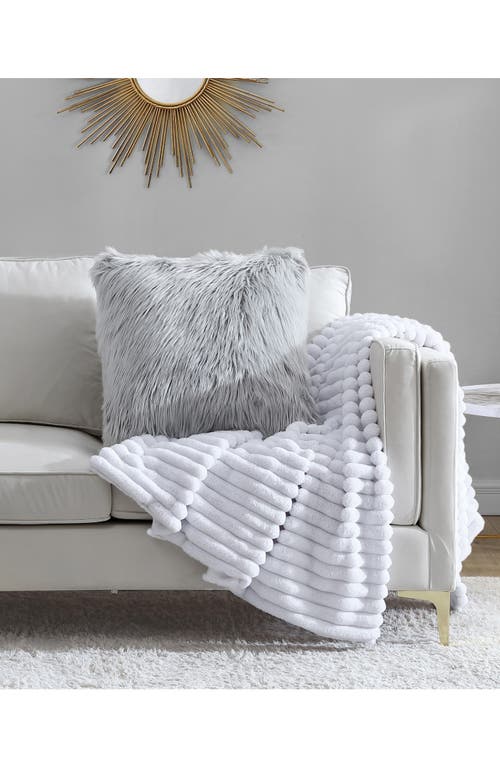 Juicy Couture Faux Fur Throw Pillow In Grey