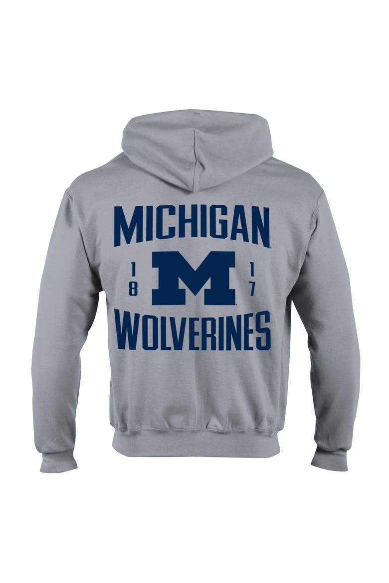 Men's Champion  Heather Gray Michigan Wolverines Varsity Powerblend Full-Zip Fleece Hoodie, Alternate, color, Heather Gray