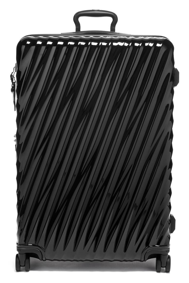 19 Degree Large Expandable Checked Luggage, Main, color, BLACK SMOOTH
