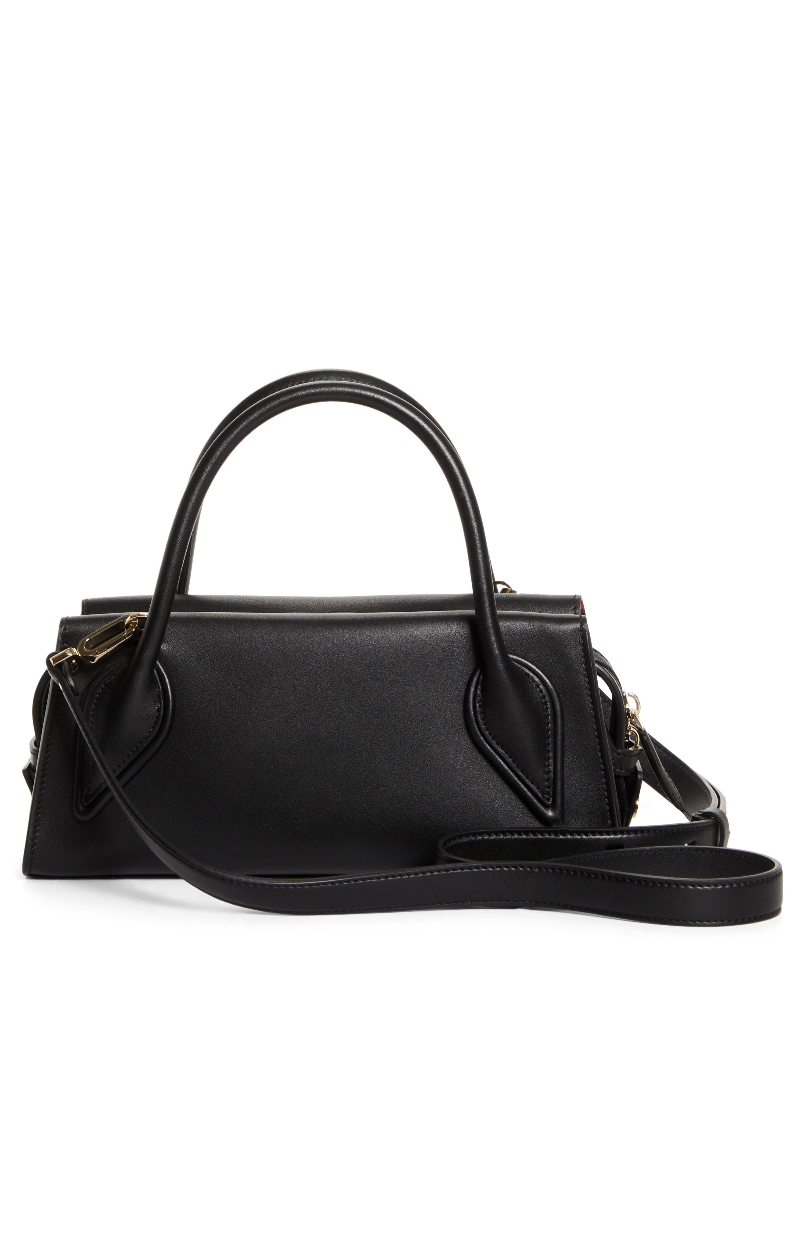 Christian Louboutin Mini Lambskin Baquette Bag, Alternate, color, Black