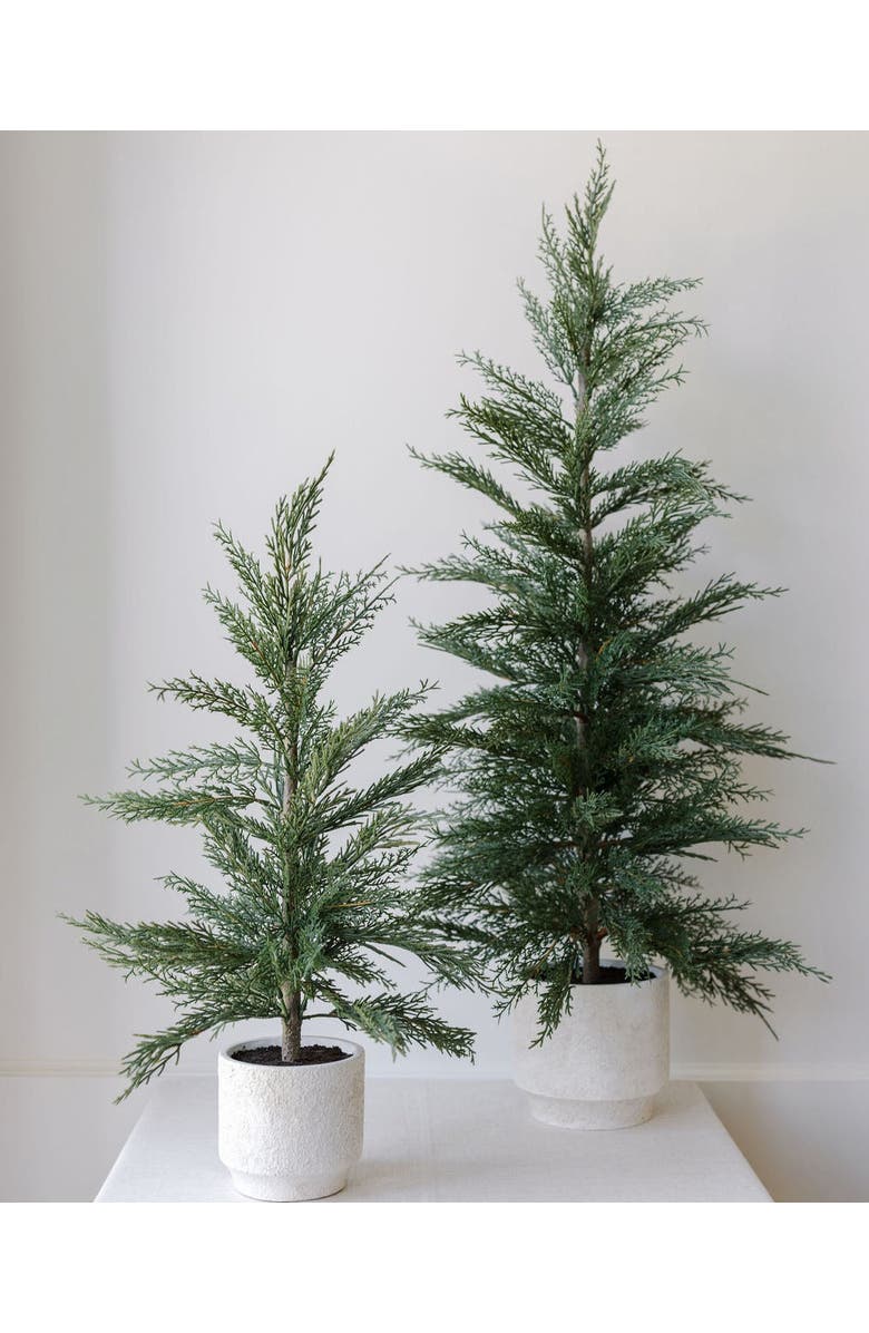 CG Hunter 24" Artificial Evergreen Cedar Tree Set, Alternate, color, Crème