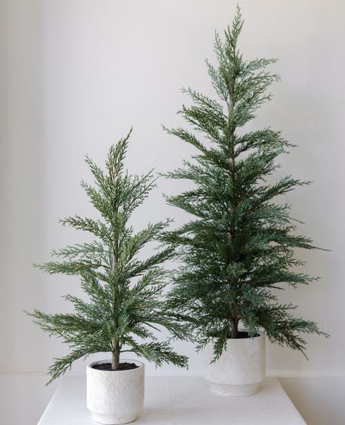 Cg Hunter 24" Artificial Evergreen Cedar Tree Set In Sand