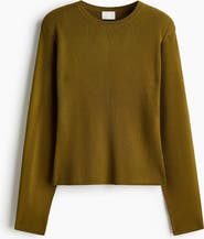 H&M Rib-knit Shoulder-pad Top