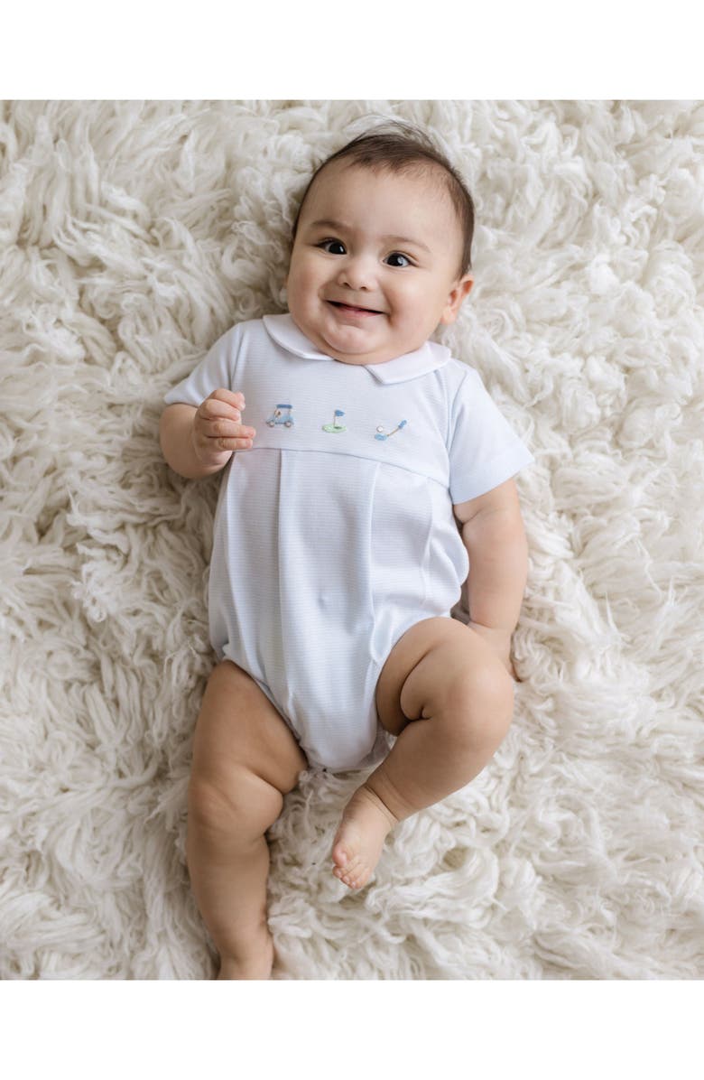 Cuclie Pointed Collar Golf Bubble Romper, Alternate, color, Lt.blue