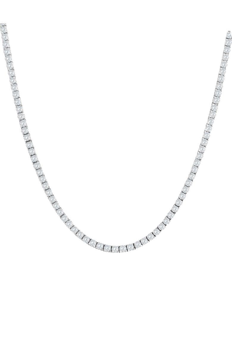 Bliss Diamond 10Ct TW Natural Round Cut Diamond Tennis Necklace 14K Gold 16.5", Main, color, 