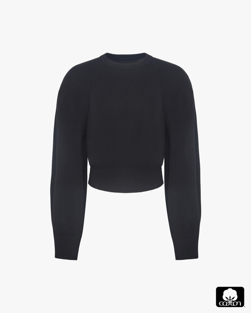Weworewhat Bubble Crewneck Sweater In Black