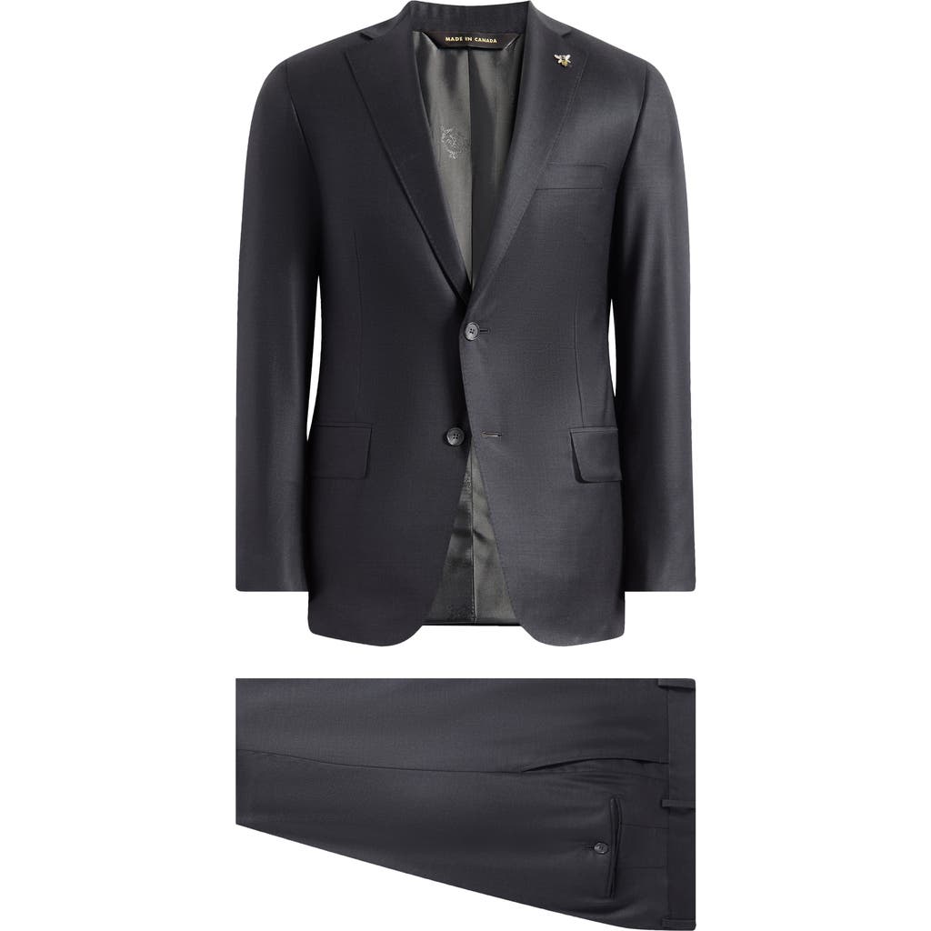 Heritage Gold Honeyway Classic Fit Super 150s Charcoal Wool Suit In Charcoal