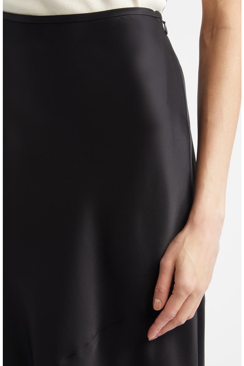 Beverly Liquid Satin Skirt, Alternate, color, BLACK