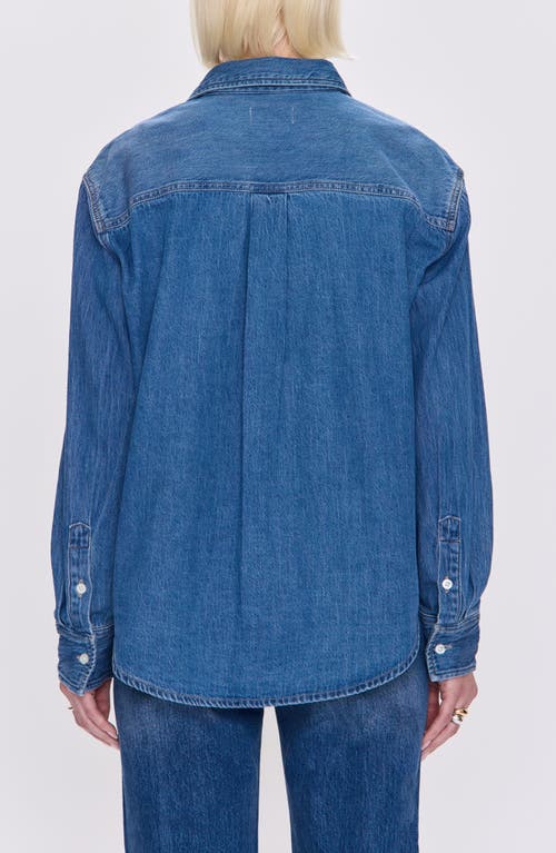Pistola Elle Denim Mini Shirt Dress In Karat In Blue