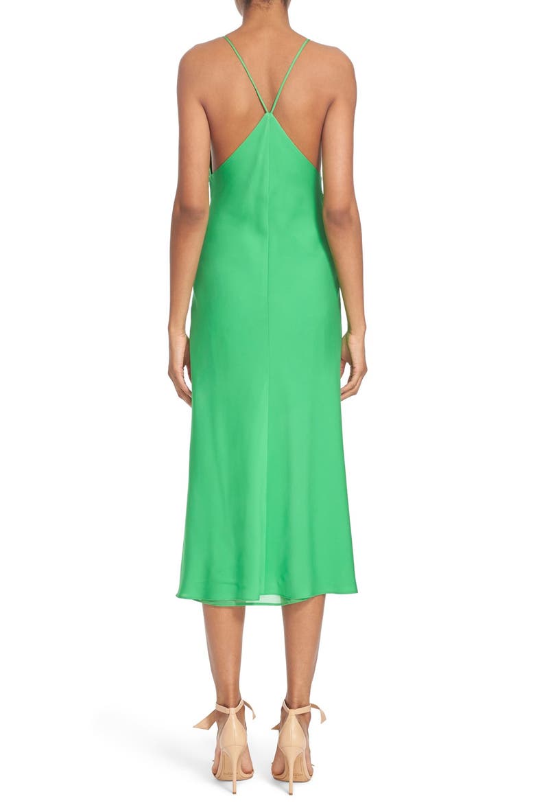 Stretch Silk Slipdress, Alternate, color, GREEN