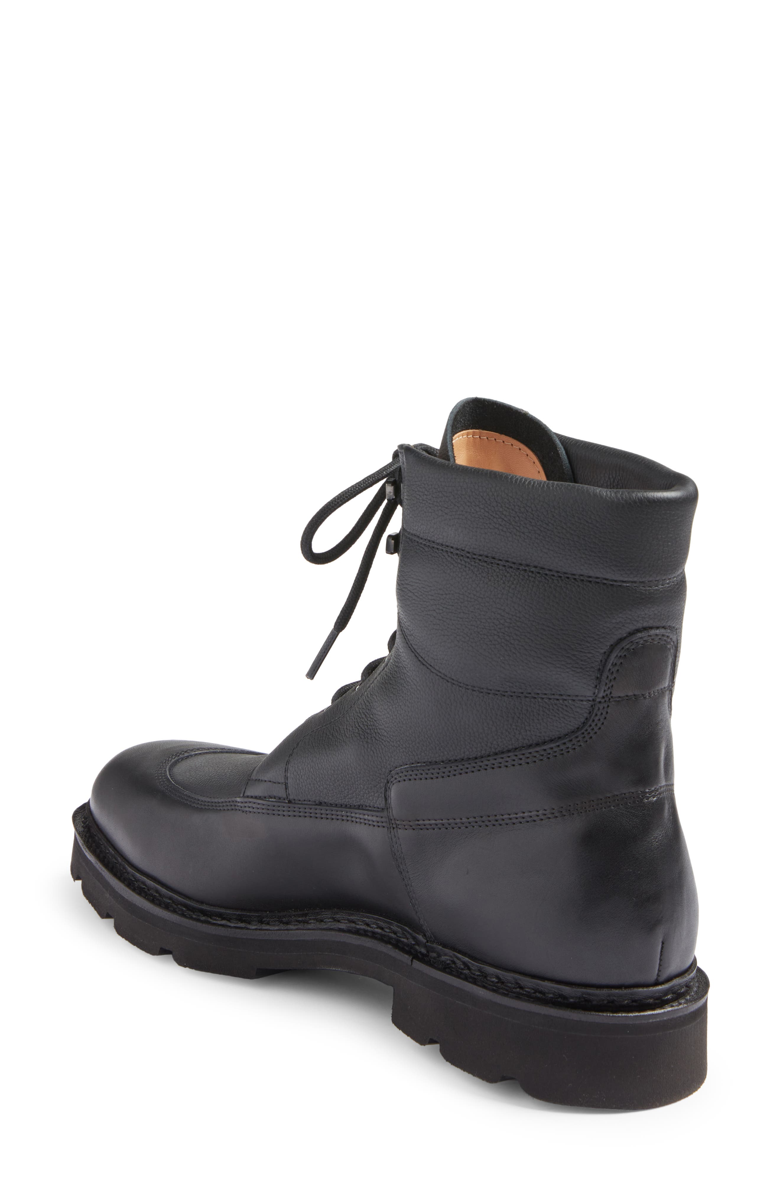 John Lobb Peak Longwing Lugged Ankle Boot, Alternate, color, Black