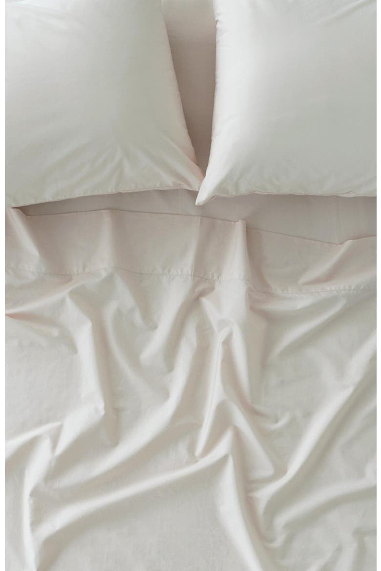 Organic Cotton Organic Cool-Air Percale Fitted Sheet, Alternate, color, Bone