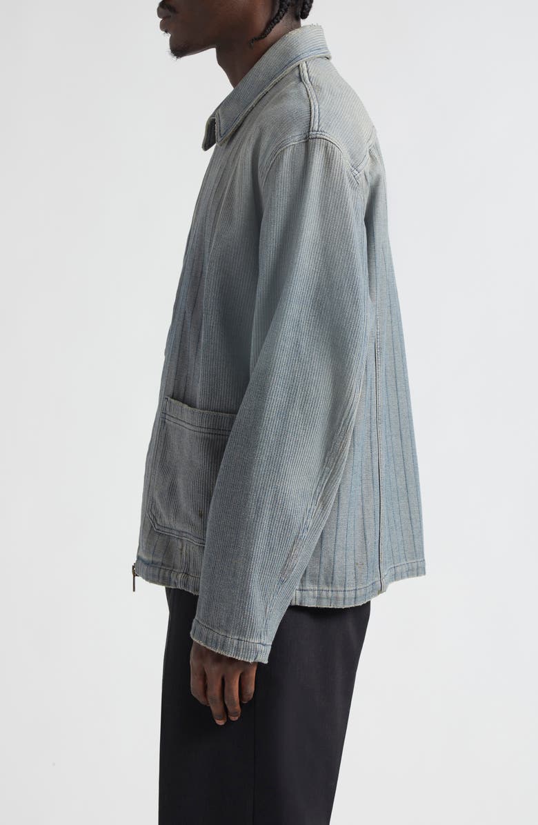 Golden Goose Journey Zip Denim Jacket, Alternate, color, Grey