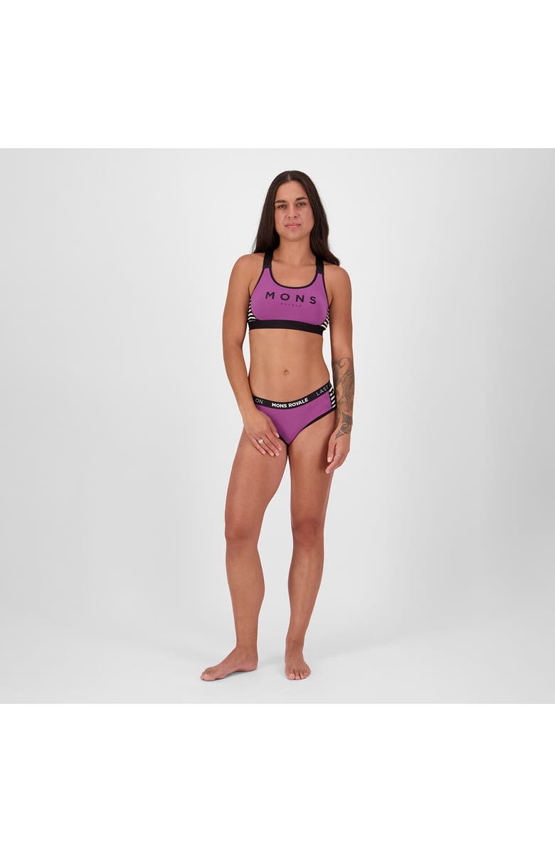Mons Royale Sylvia Boyleg Underwear - Women's, Alternate, color, Purple Bolt/Mr Stripe