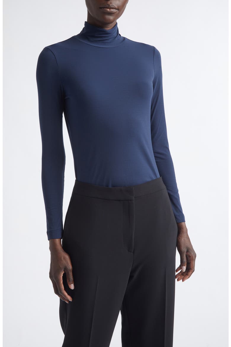 The Nuda Jersey Turtleneck Top, Main, color, MIDNIGHT