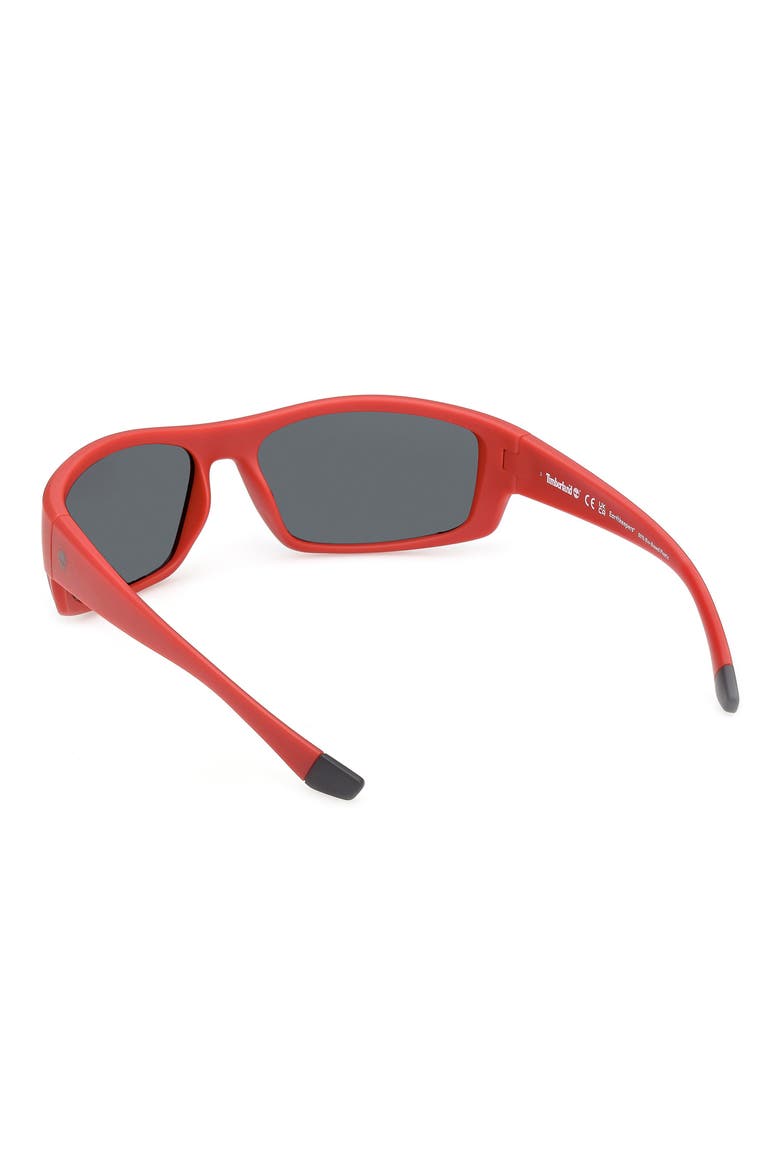 64mm Sunglasses, Alternate, color, MATTE RED / SMOKE POLARIZED