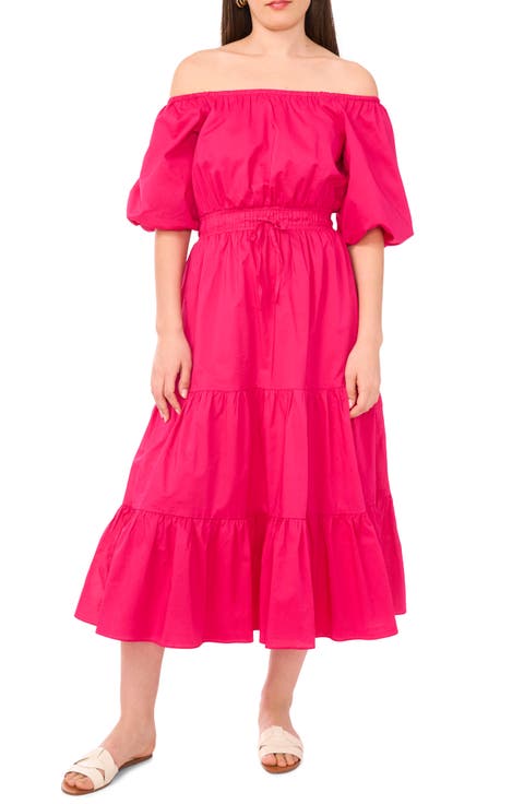 Off the Shoulder Tiered Maxi Dress