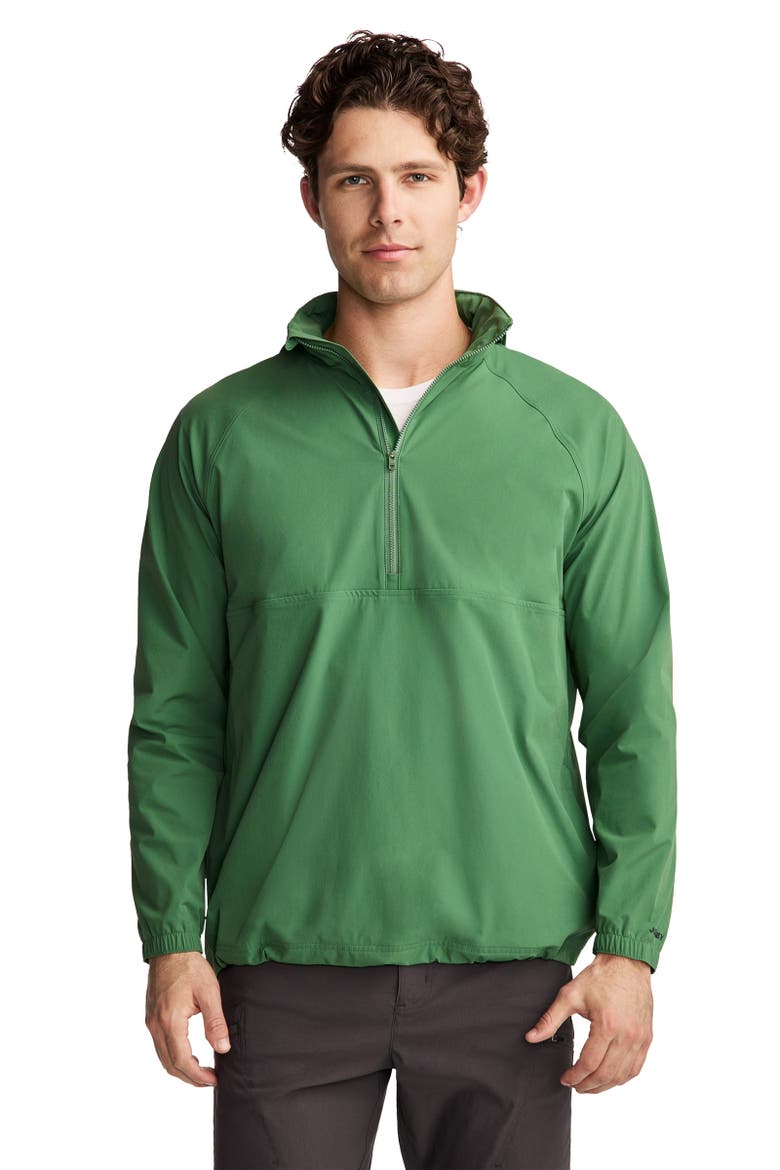 Mens Jockey 1876 Collection 1/2 Zip Windbreaker, Main, color, Badge Green