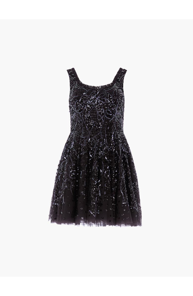 Needle & Thread Sequin Ribbon Mini Dress, Alternate, color, Graphite