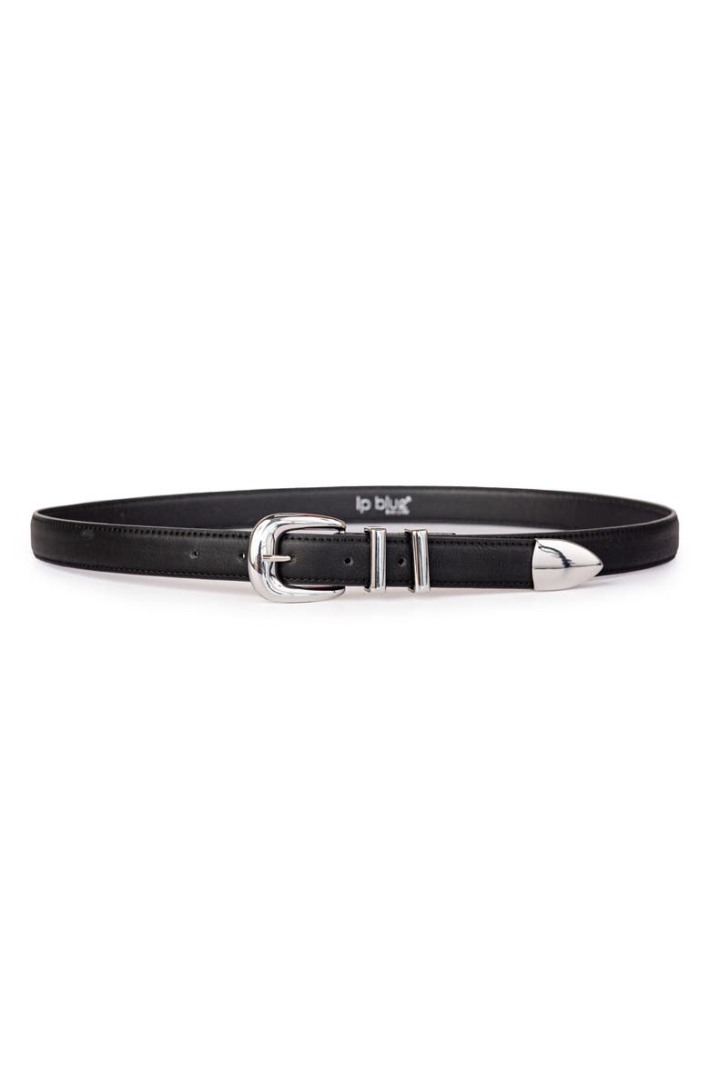 Linea Pelle Sculpted Western Buckle Belt, Main, color, Black