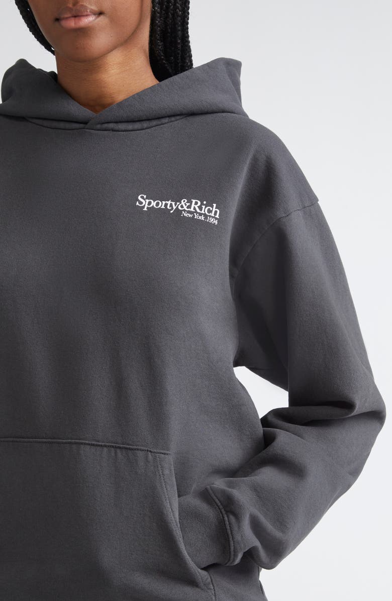 Sporty & Rich HWCNY Oversize Cotton Fleece Graphic Hoodie, Alternate, color,