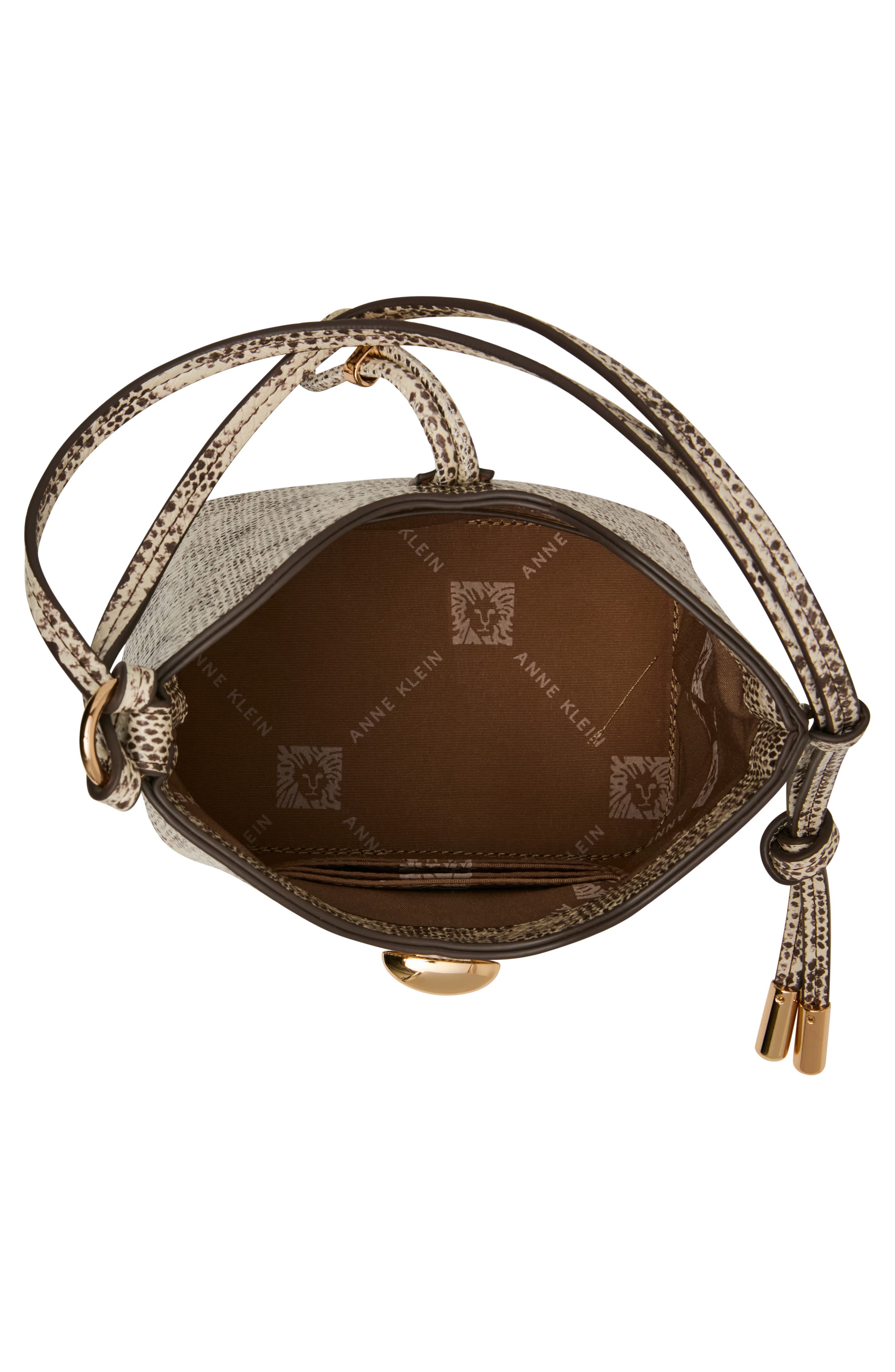 Snakeskin Embossed Faux Leather Small Bucket Bag, Alternate, color, MULTI