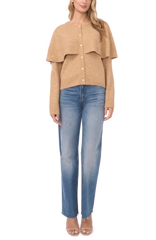 Vince Camuto Cape Detail Cardigan In Brown