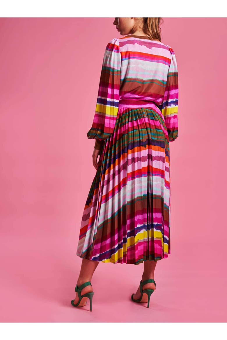 Multicolour Plissee Jersey Skirt, Alternate, color, Multicolour